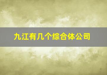 九江有几个综合体公司