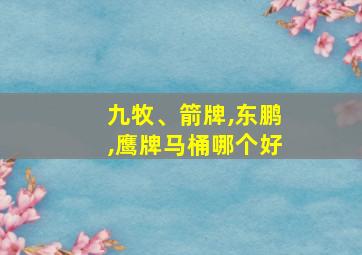 九牧、箭牌,东鹏,鹰牌马桶哪个好