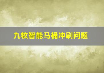 九牧智能马桶冲刷问题