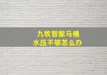 九牧智能马桶水压不够怎么办