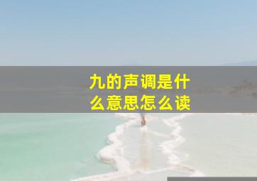 九的声调是什么意思怎么读