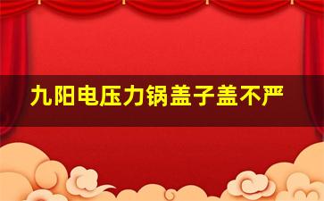 九阳电压力锅盖子盖不严