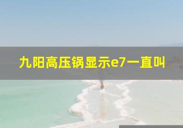 九阳高压锅显示e7一直叫