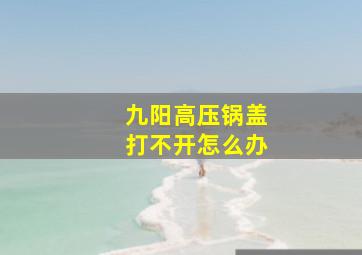 九阳高压锅盖打不开怎么办