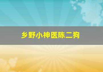 乡野小神医陈二狗