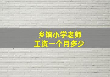 乡镇小学老师工资一个月多少