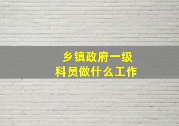 乡镇政府一级科员做什么工作