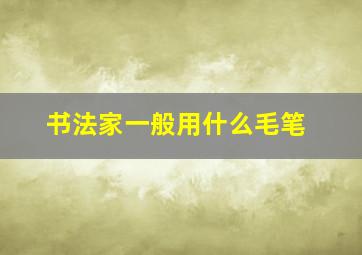 书法家一般用什么毛笔