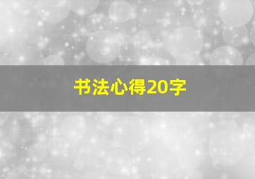 书法心得20字