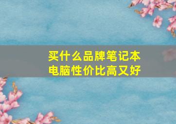 买什么品牌笔记本电脑性价比高又好