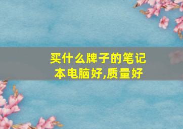 买什么牌子的笔记本电脑好,质量好