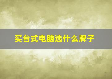 买台式电脑选什么牌子