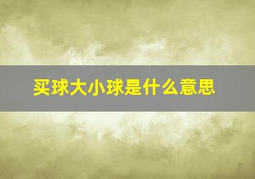 买球大小球是什么意思