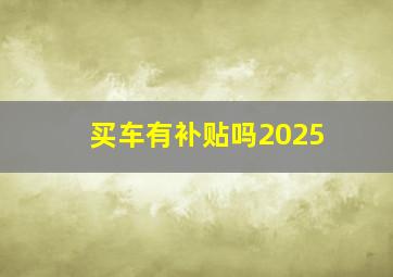 买车有补贴吗2025