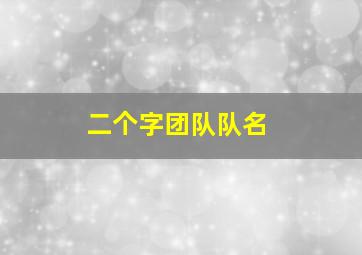 二个字团队队名