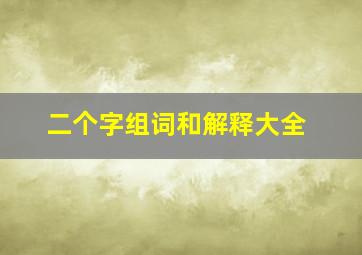 二个字组词和解释大全