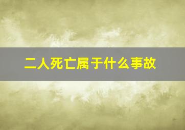 二人死亡属于什么事故