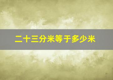 二十三分米等于多少米