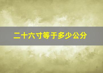 二十六寸等于多少公分