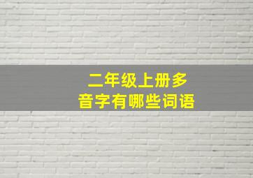 二年级上册多音字有哪些词语