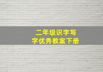 二年级识字写字优秀教案下册