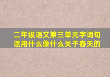 二年级语文第三单元字词句运用什么像什么关于舂天的