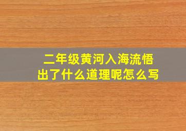 二年级黄河入海流悟出了什么道理呢怎么写