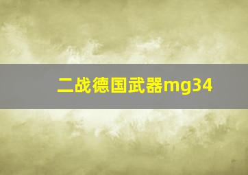 二战德国武器mg34