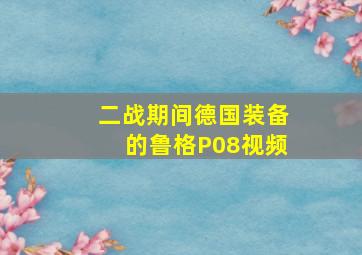 二战期间德国装备的鲁格P08视频