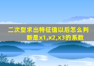 二次型求出特征值以后怎么判断是x1,x2,x3的系数