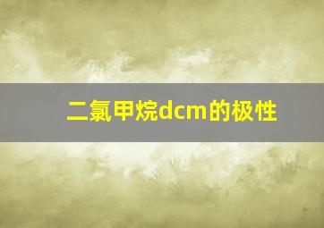 二氯甲烷dcm的极性