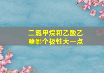 二氯甲烷和乙酸乙酯哪个极性大一点