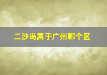 二沙岛属于广州哪个区