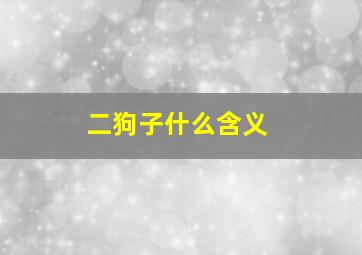 二狗子什么含义