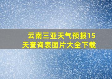 云南三亚天气预报15天查询表图片大全下载