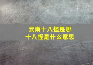 云南十八怪是哪十八怪是什么意思