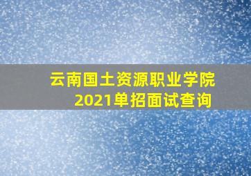 云南国土资源职业学院2021单招面试查询