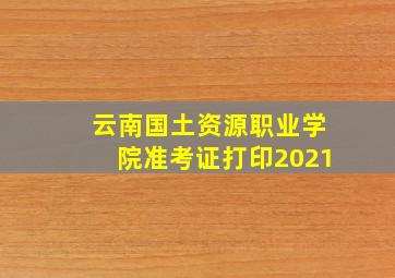 云南国土资源职业学院准考证打印2021