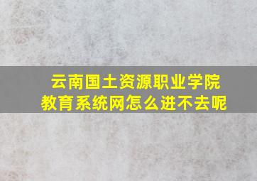 云南国土资源职业学院教育系统网怎么进不去呢