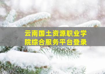 云南国土资源职业学院综合服务平台登录