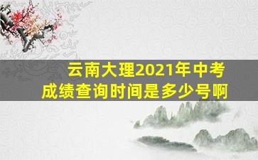 云南大理2021年中考成绩查询时间是多少号啊