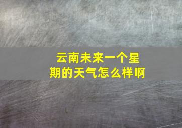 云南未来一个星期的天气怎么样啊