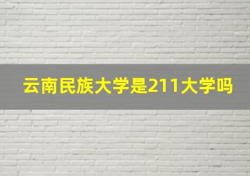 云南民族大学是211大学吗