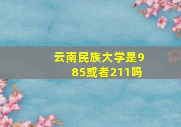 云南民族大学是985或者211吗