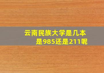 云南民族大学是几本是985还是211呢