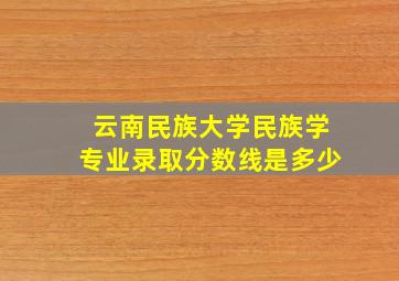 云南民族大学民族学专业录取分数线是多少