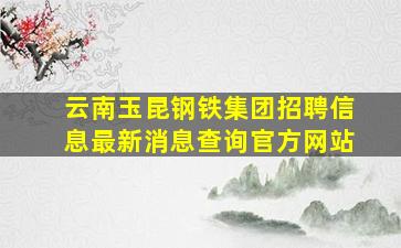 云南玉昆钢铁集团招聘信息最新消息查询官方网站