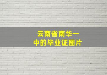 云南省南华一中的毕业证图片