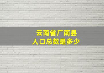 云南省广南县人口总数是多少