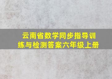 云南省数学同步指导训练与检测答案六年级上册